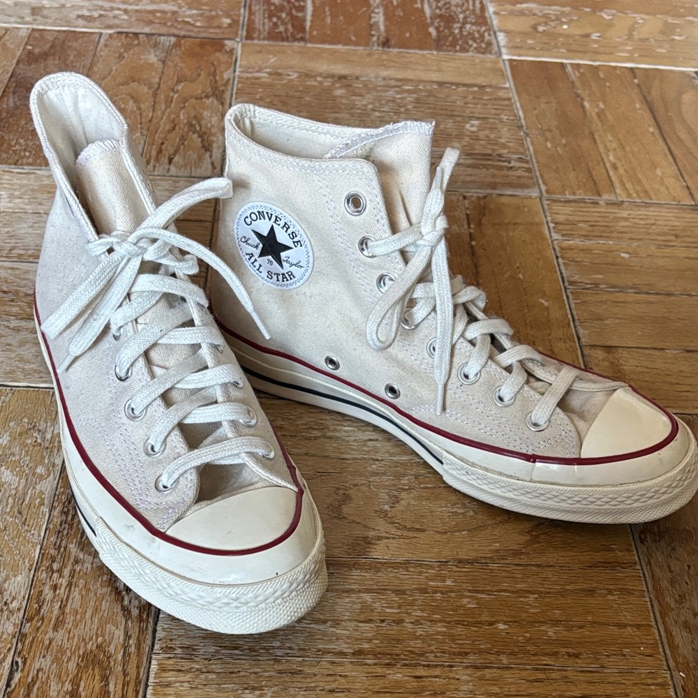 Converse Men’s Cream High-Top Sneakers